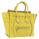 CELINE Luggage Mini Hand Bag Leather Yellow Auth 197304V-1