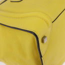CELINE Luggage Mini Hand Bag Leather Yellow Auth 197304V-10
