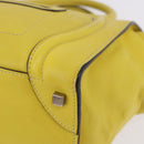 CELINE Luggage Mini Hand Bag Leather Yellow Auth 197304V-11