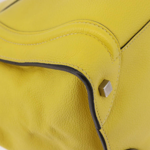CELINE Luggage Mini Hand Bag Leather Yellow Auth 197304V