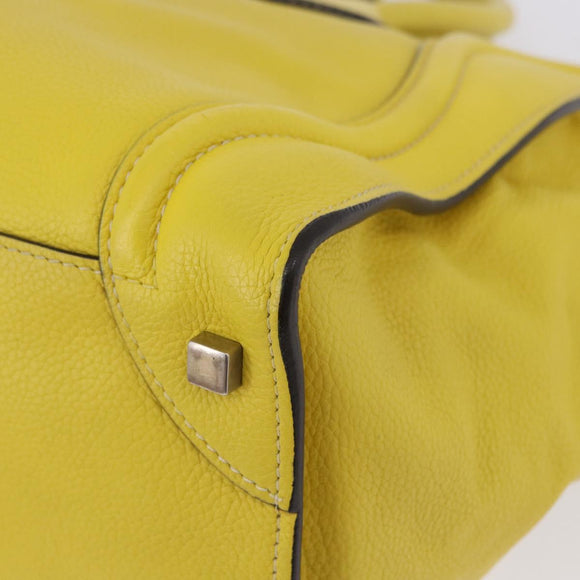CELINE Luggage Mini Hand Bag Leather Yellow Auth 197304V