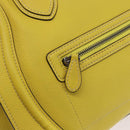 CELINE Luggage Mini Hand Bag Leather Yellow Auth 197304V-14