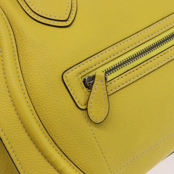 CELINE Luggage Mini Hand Bag Leather Yellow Auth 197304V