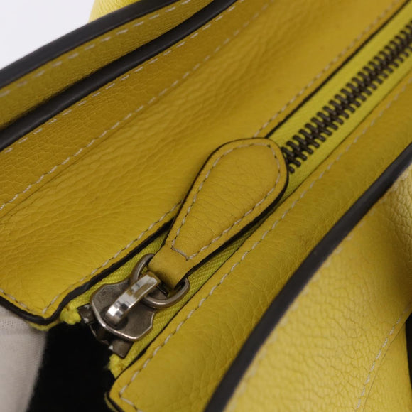 CELINE Luggage Mini Hand Bag Leather Yellow Auth 197304V