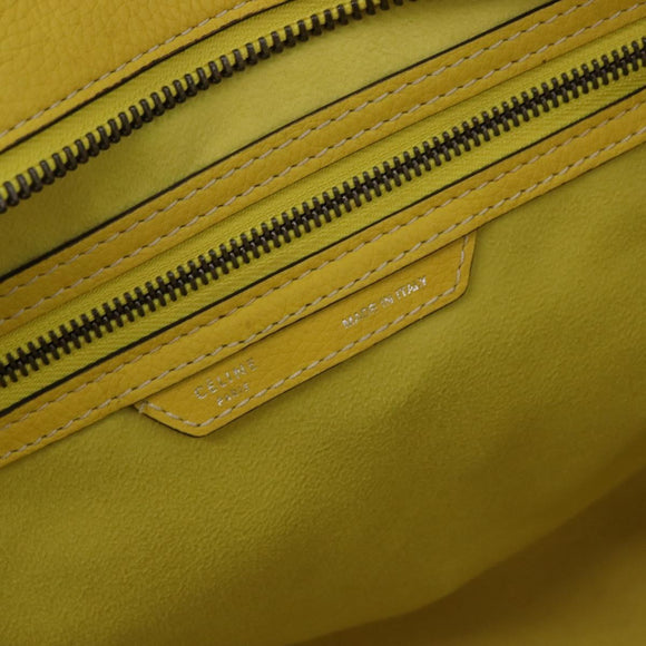 CELINE Luggage Mini Hand Bag Leather Yellow Auth 197304V