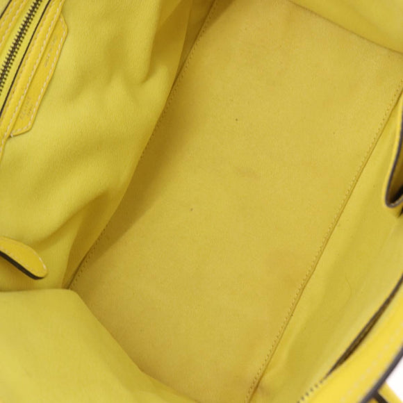 CELINE Luggage Mini Hand Bag Leather Yellow Auth 197304V