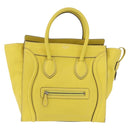 CELINE Luggage Mini Hand Bag Leather Yellow Auth 197304V-2