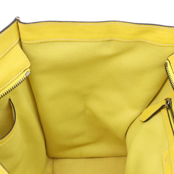 CELINE Luggage Mini Hand Bag Leather Yellow Auth 197304V