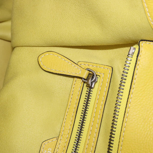 CELINE Luggage Mini Hand Bag Leather Yellow Auth 197304V