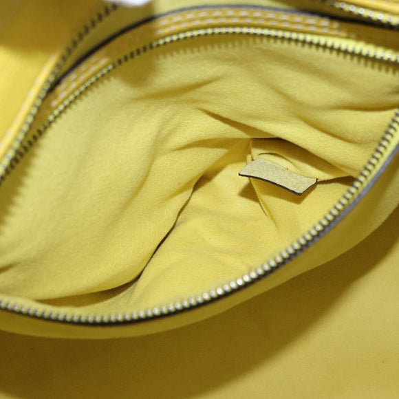 CELINE Luggage Mini Hand Bag Leather Yellow Auth 197304V