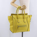 CELINE Luggage Mini Hand Bag Leather Yellow Auth 197304V-26