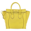 CELINE Luggage Mini Hand Bag Leather Yellow Auth 197304V-3