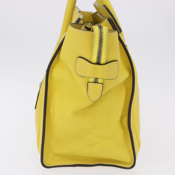 CELINE Luggage Mini Hand Bag Leather Yellow Auth 197304V