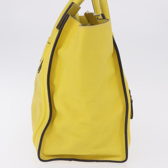 CELINE Luggage Mini Hand Bag Leather Yellow Auth 197304V