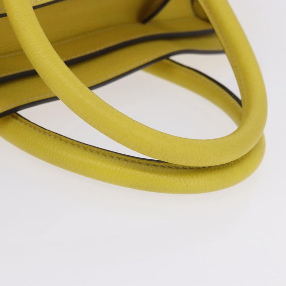 CELINE Luggage Mini Hand Bag Leather Yellow Auth 197304V