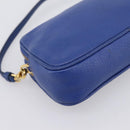 Miu Miu Pouch Leather Blue Gold Auth 197307V-16