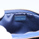 Miu Miu Pouch Leather Blue Gold Auth 197307V-18