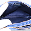 Miu Miu Pouch Leather Blue Gold Auth 197307V-11