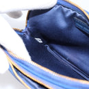 Miu Miu Pouch Leather Blue Gold Auth 197307V-20
