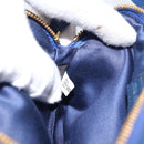 Miu Miu Pouch Leather Blue Gold Auth 197307V-12