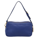 Miu Miu Pouch Leather Blue Gold Auth 197307V-2
