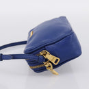 Miu Miu Pouch Leather Blue Gold Auth 197307V-3