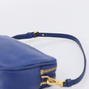 Miu Miu Pouch Leather Blue Gold Auth 197307V-8