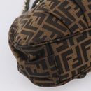FENDI Zucca Canvas Hand Bag Brown Black Auth 197309V-13