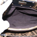 FENDI Zucca Canvas Hand Bag Brown Black Auth 197309V-15