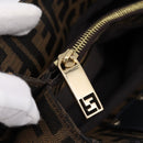 FENDI Zucca Canvas Hand Bag Brown Black Auth 197309V-18