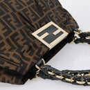 FENDI Zucca Canvas Hand Bag Brown Black Auth 197309V-6