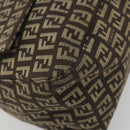 FENDI Zucchino Canvas Mamma Baguette Shoulder Bag Brown Auth 197310V-11