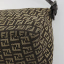 FENDI Zucchino Canvas Mamma Baguette Shoulder Bag Brown Auth 197310V-12