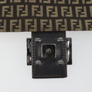 FENDI Zucchino Canvas Mamma Baguette Shoulder Bag Brown Auth 197310V-17