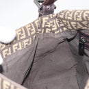 FENDI Zucchino Canvas Mamma Baguette Shoulder Bag Brown Auth 197310V-21