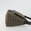 FENDI Zucchino Canvas Mamma Baguette Shoulder Bag Brown Auth 197310V-4