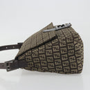 FENDI Zucchino Canvas Mamma Baguette Shoulder Bag Brown Auth 197310V-5