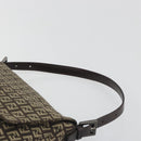 FENDI Zucchino Canvas Mamma Baguette Shoulder Bag Brown Auth 197310V-8
