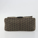 FENDI Zucchino Canvas Mamma Baguette Shoulder Bag Brown Auth 197310V-9
