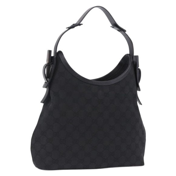 GUCCI GG Canvas Shoulder Bag Black 107752 Auth 197311V