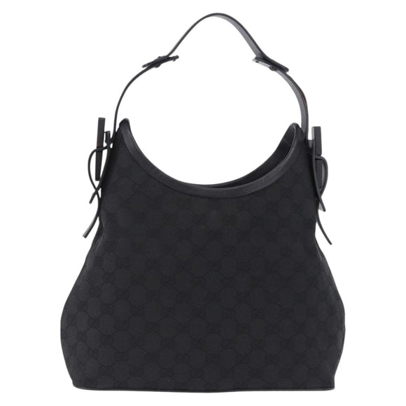 GUCCI GG Canvas Shoulder Bag Black 107752 Auth 197311V