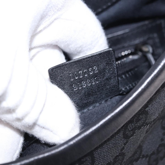 GUCCI GG Canvas Shoulder Bag Black 107752 Auth 197311V
