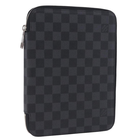 LOUIS VUITTON Damier Grafitte Document Case Portefeuille Braza LV Auth 197312M