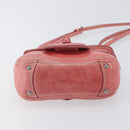 PRADA Hand Bag Leather 2way Pink Silver Auth 197313V-5