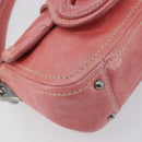 PRADA Hand Bag Leather 2way Pink Silver Auth 197313V-17