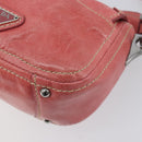 PRADA Hand Bag Leather 2way Pink Silver Auth 197313V-18