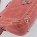 PRADA Hand Bag Leather 2way Pink Silver Auth 197313V-19