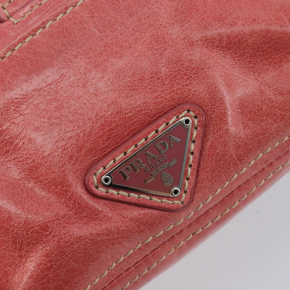 PRADA Hand Bag Leather 2way Pink Silver Auth 197313V