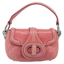 PRADA Hand Bag Leather 2way Pink Silver Auth 197313V-13