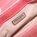 PRADA Hand Bag Leather 2way Pink Silver Auth 197313V-23